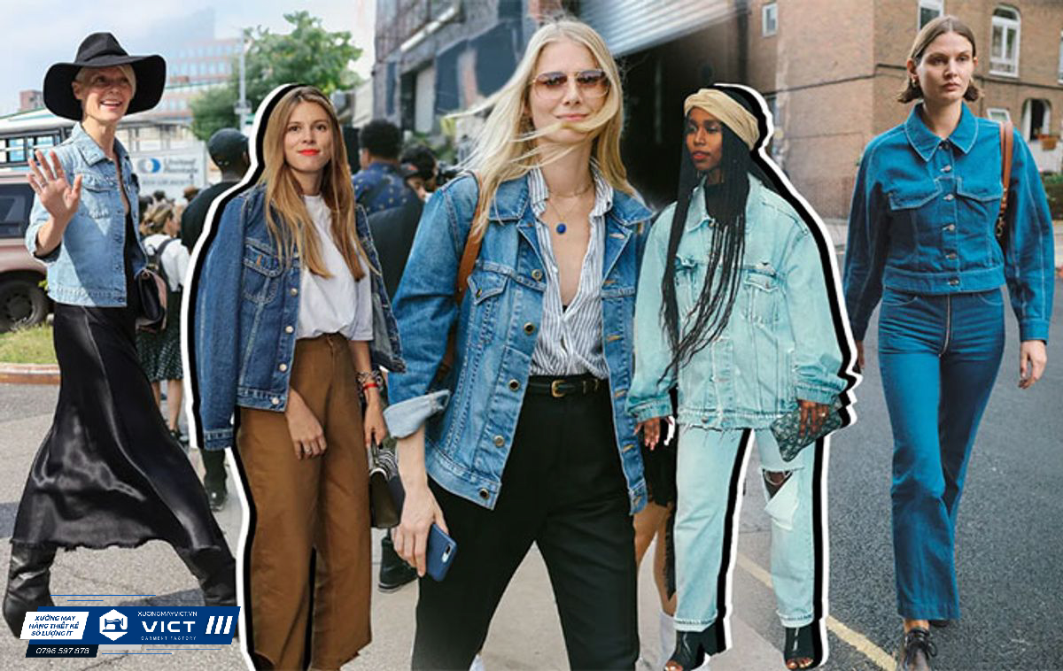 Áo khoác denim là mẫu áo các nàng rất ưa chuộng