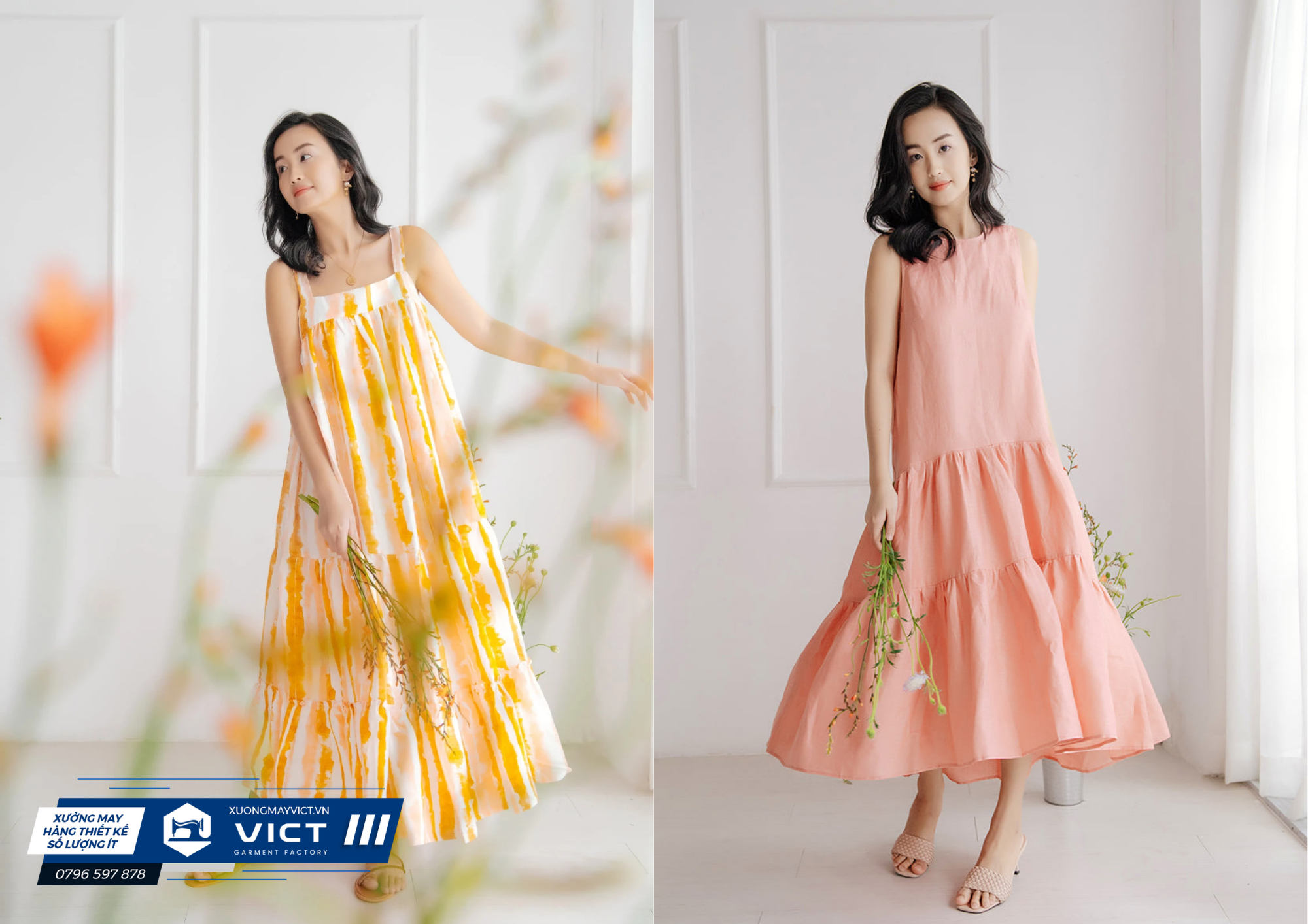 Vải may đầm chất liệu linen